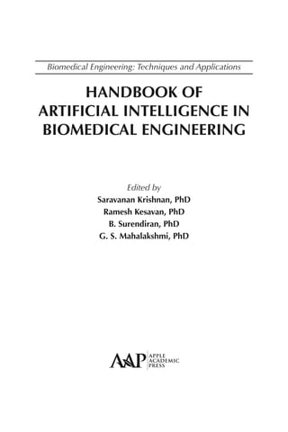 Handbook Of Artificial Intelligence In Biomedical Engineering Krishnan ...