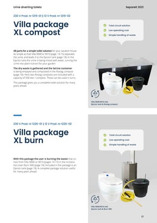 Villa package
XL compost
Villa package
XL burn
All parts for a simple toilet solution for your vacation house.
As simple a...