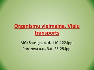Organismu vielmaiņa. Vielu
transports
MG: Sausiņa, 4. d. 110-122.lpp.
Porozova u.c., 3.d. 23-25.lpp.
 