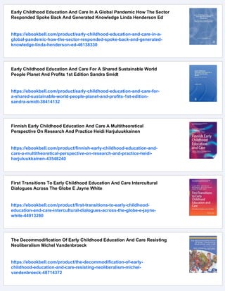 Early Childhood Education And Care Policy And Practice 1st Edition ...