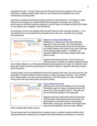 2Q 2008 EARNINGSTRAN SCRIPT