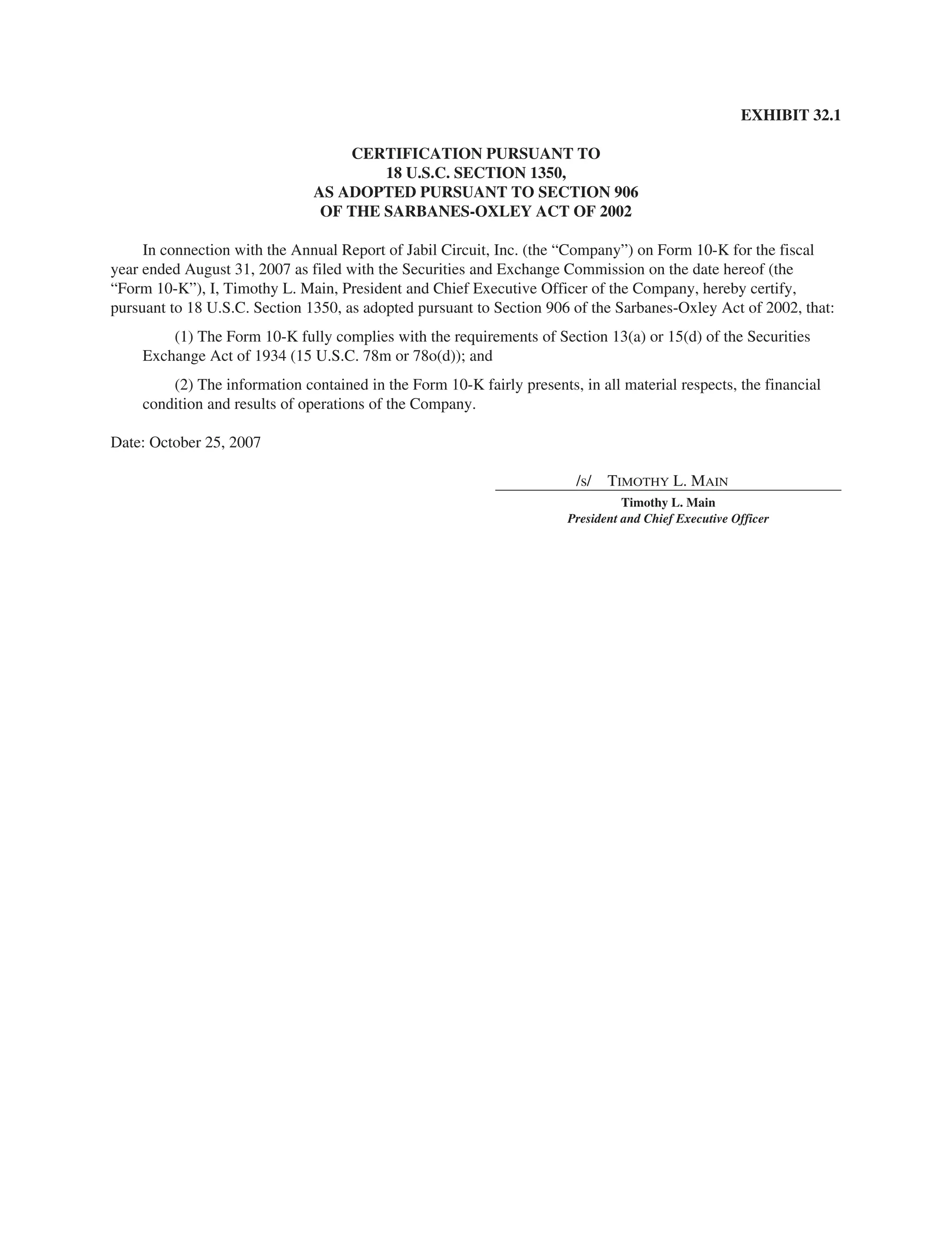 jabil circuit Annual Report 2007