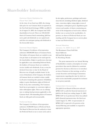 jabil circuit Annual Report 2003