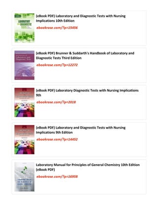 Comprehensive Guide to Laboratory and Diagnostic Tests - 10th Edition | PDF