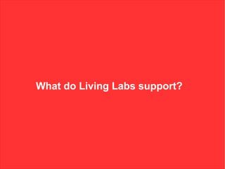 What do Living Labs support?
 