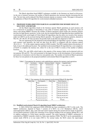 Adaptation of March-SS algorithm to word-oriented memory built-in self ...