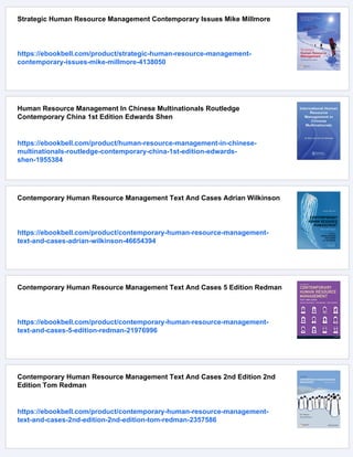 Human Resource Management A Contemporary Approach 5th Edition 5th ...