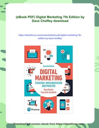 (eBook PDF) Digital Marketing 7th Edition by Dave Chaffey | PDF