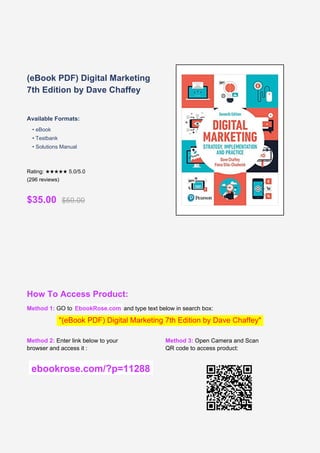Comprehensive Guide to Digital Marketing Strategy and Practice by Dave ...