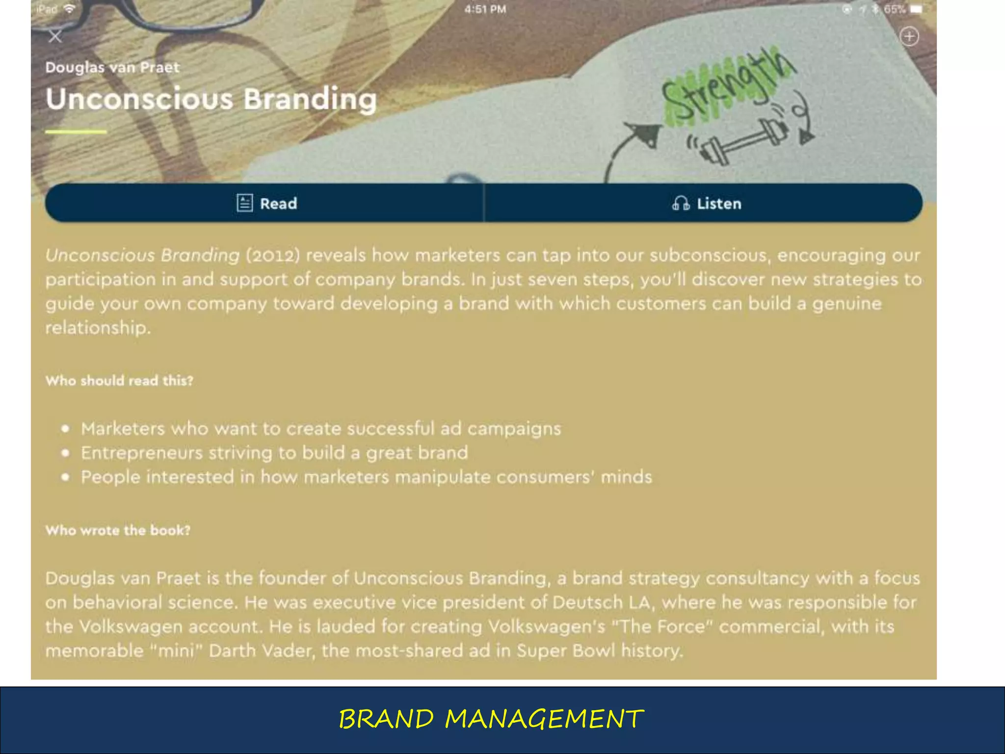 BRAND MANAGEMENT
 