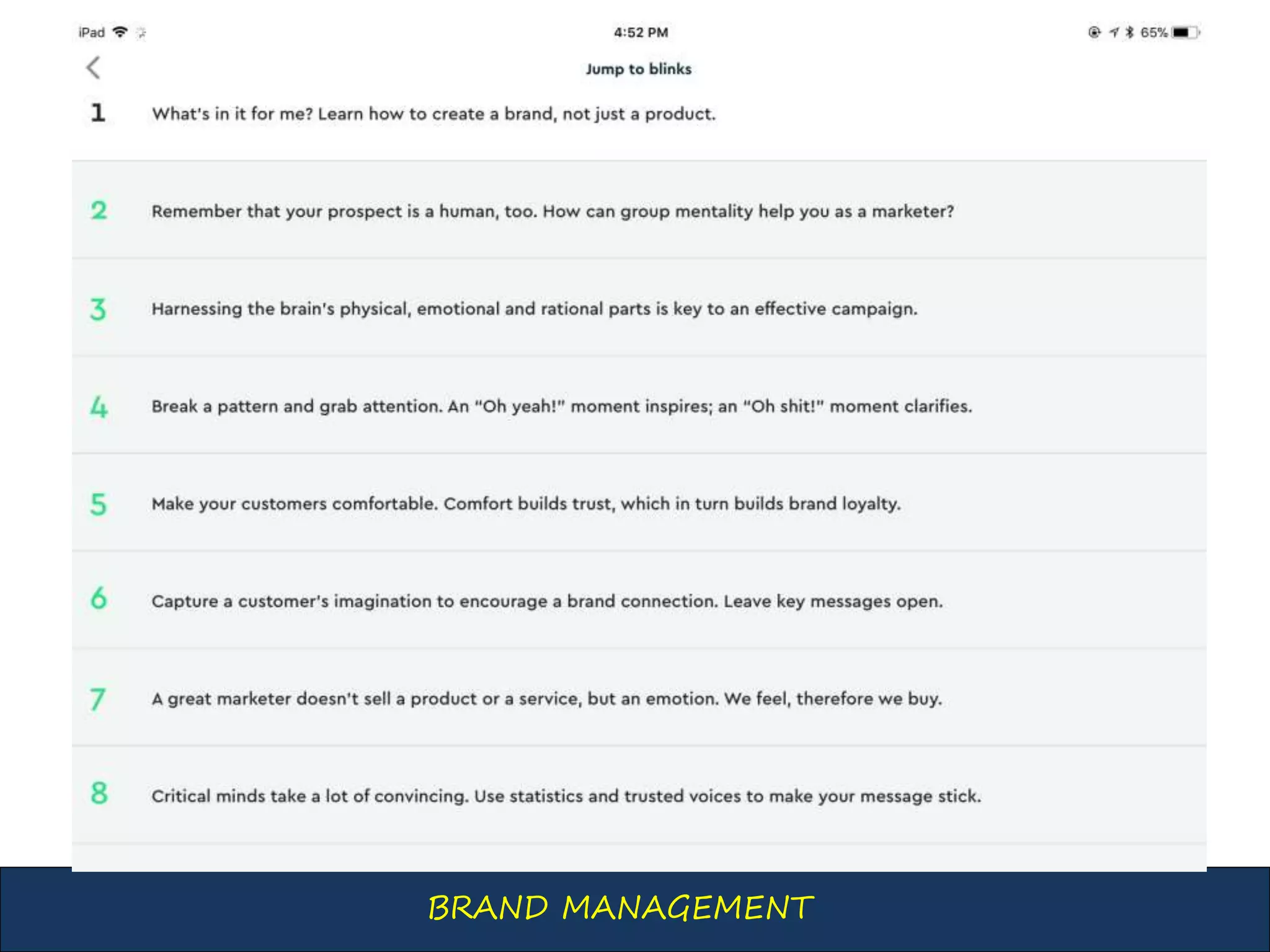BRAND MANAGEMENT
 