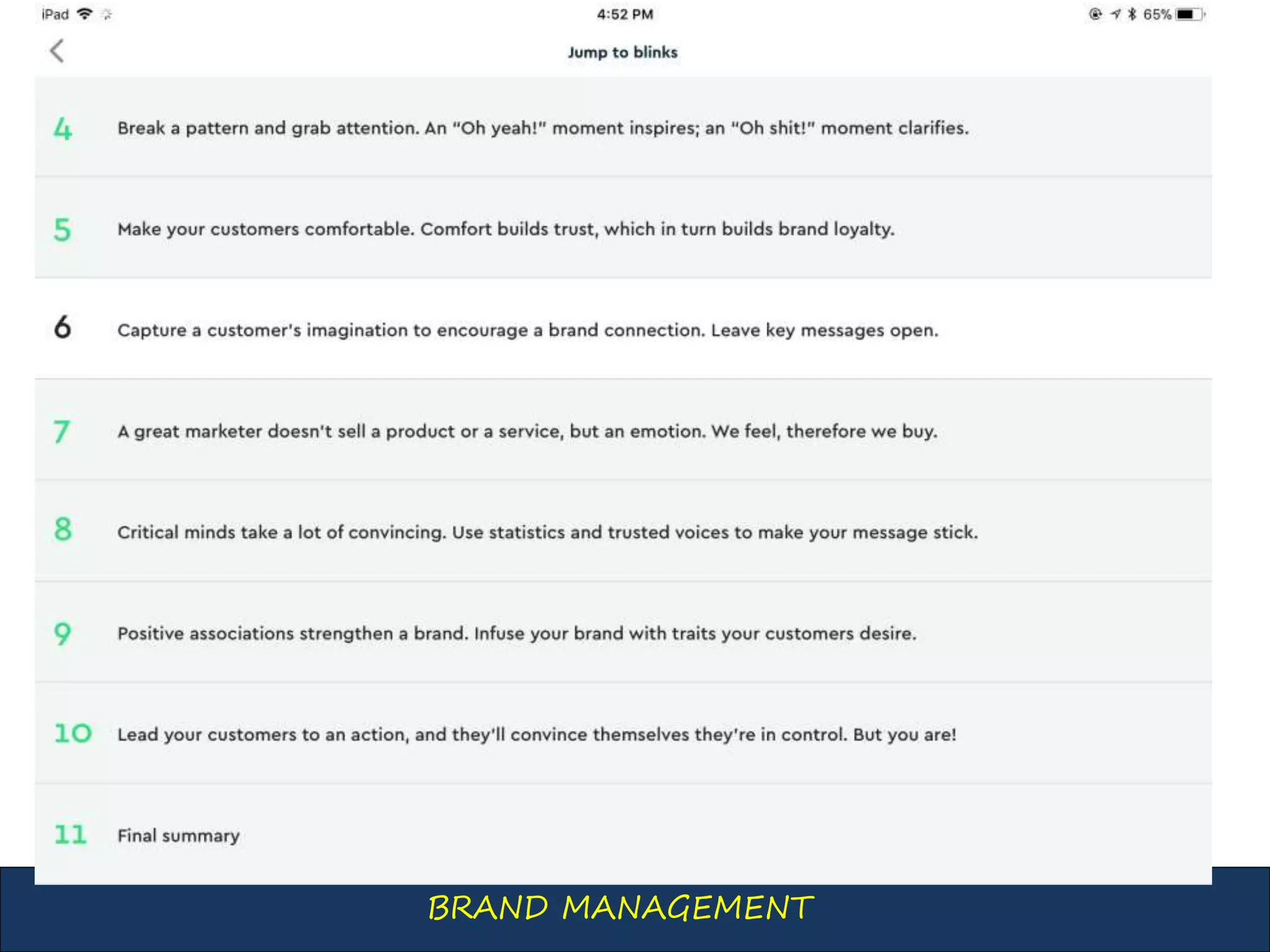 BRAND MANAGEMENT
 