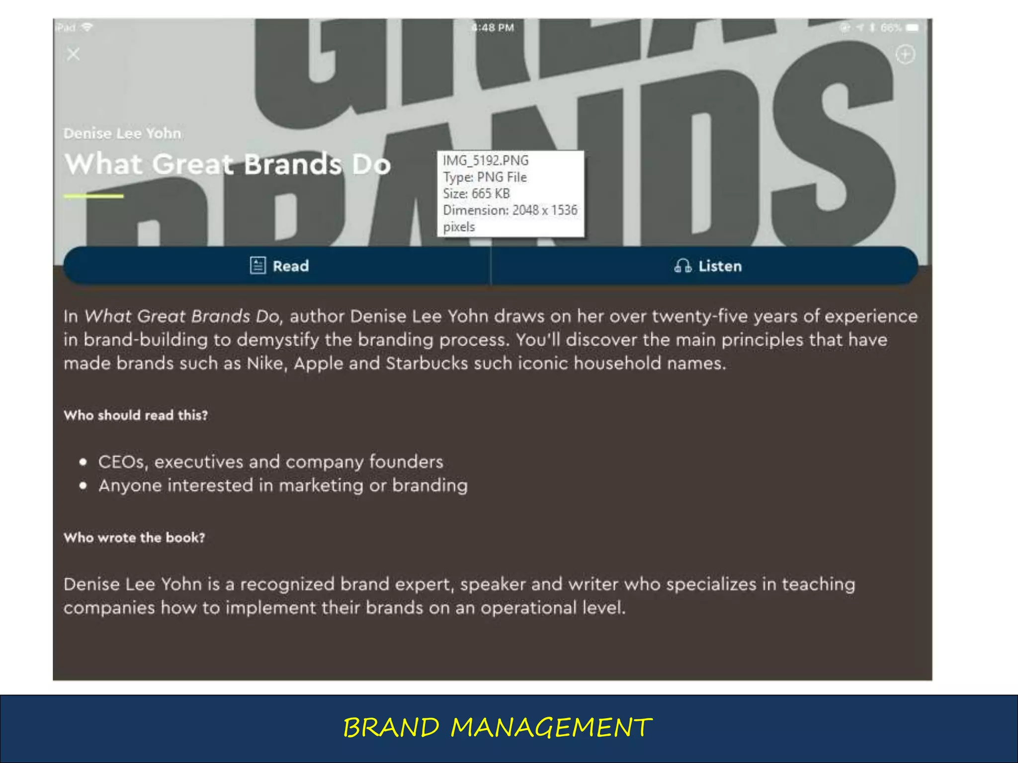BRAND MANAGEMENT
 