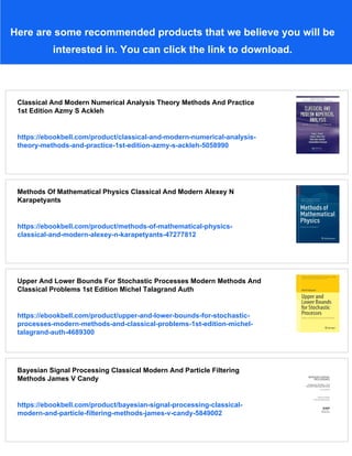 Classical And Modern Methods In Summability Johann Boos | PDF