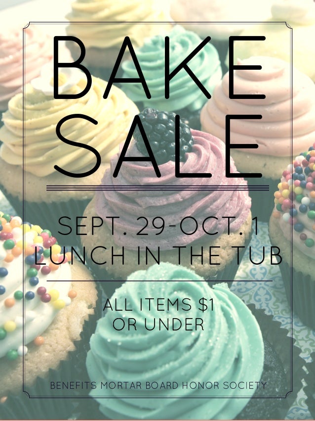 mortar board bake sale poster bake sale posters