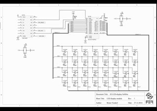 1
1
2
2
3
3
4
4
D D
C C
B B
A A
Document Title:
Sheet Title:
Author: Date: 27.12.2014.Bruno Vunderl
LED display module
03-LED-display.SchDoc
Rev: 1
DIG2
6
DIG6
5
GND
4
SEG E
21
SEG G
17
ISET
18
V+
19
SEG C
20
DIG4
3
SEG D
23
DIN
1
DIG0
2
SEG F
15
SEG B
16
SEG A
14
GND
9
DIG1
11
DIG5
10
CLK
13
SEG DP
22
DIG3
7
DIG7
8
DOUT
24
LOAD
12
IC302
MAX7219EWG
GND
5V
2K8
R301
1µ
C301
10K
R302
GND
10µ
C302
5V GND
Green
LED301
Green
LED302
Green
LED303
Green
LED304
Green
LED305
Green
LED306
Green
LED307
Green
LED308
Green
LED309
Green
LED310
Green
LED311
Green
LED312
Green
LED313
Green
LED314
Green
LED315
Green
LED316
Yellow
LED317
Yellow
LED318
Yellow
LED319
Yellow
LED320
Yellow
LED321
Yellow
LED322
Yellow
LED323
Yellow
LED324
Red
LED325
Red
LED326
Red
LED327
Red
LED328
Red
LED329
Red
LED330
Red
LED331
Red
LED332
DIG0
DIG1
DIG2
DIG3
SEG0 SEG1 SEG2 SEG3 SEG4 SEG5 SEG6 SEG7
SEG[0..7]
DIG[0..7]
SEG0
SEG1
SEG2
SEG3
SEG4
SEG5
SEG6
SEG7
DIG0
DIG1
DIG2
DIG3
DIG4
DIG5
DIG6
DIG7
GND
SPI_MOSI
VCC
1
O1
2
I1
3
O3
6
GND
8
O2
4
I2
5
I3
7
I4
9
O4
10
I5
11
O5
12
NC
13
I6
14
O6
15
NC
16
IC301
74HC4050
SPI_SCK
SPI_CS0
5V
1µ
C303
10µ
C304
5V GND
PIC30101 PIC30102
COC301
PIC30201 PIC30202
COC302
PIC30301 PIC30302
COC303
PIC30401 PIC30402
COC304
PIIC30101
PIIC30102
PIIC30103
PIIC30104
PIIC30105
PIIC30106
PIIC30107
PIIC30108 PIIC30109
PIIC301010
PIIC301011
PIIC301012
PIIC301013
PIIC301014
PIIC301015
PIIC301016
COIC301
PIIC30201
PIIC30202
PIIC30203
PIIC30204
PIIC30205
PIIC30206
PIIC30207
PIIC30208
PIIC30209
PIIC302010
PIIC302011
PIIC302012
PIIC302013
PIIC302014
PIIC302015
PIIC302016
PIIC302017
PIIC302018
PIIC302019
PIIC302020
PIIC302021
PIIC302022
PIIC302023
PIIC302024
COIC302
PILED3010APILED3010K
COLED301
PILED3020APILED3020K
COLED302
PILED3030APILED3030K
COLED303
PILED3040APILED3040K
COLED304
PILED3050APILED3050K
COLED305
PILED3060APILED3060K
COLED306
PILED3070APILED3070K
COLED307
PILED3080APILED3080K
COLED308
PILED3090APILED3090K
COLED309
PILED3100APILED3100K
COLED310
PILED3110APILED3110K
COLED311
PILED3120APILED3120K
COLED312
PILED3130APILED3130K
COLED313
PILED3140APILED3140K
COLED314
PILED3150APILED3150K
COLED315
PILED3160APILED3160K
COLED316
PILED3170APILED3170K
COLED317
PILED3180APILED3180K
COLED318
PILED3190APILED3190K
COLED319
PILED3200APILED3200K
COLED320
PILED3210APILED3210K
COLED321
PILED3220APILED3220K
COLED322
PILED3230APILED3230K
COLED323
PILED3240APILED3240K
COLED324
PILED3250APILED3250K
COLED325
PILED3260APILED3260K
COLED326
PILED3270APILED3270K
COLED327
PILED3280APILED3280K
COLED328
PILED3290APILED3290K
COLED329
PILED3300APILED3300K
COLED330
PILED3310APILED3310K
COLED331
PILED3320APILED3320K
COLED332
PIR30101
PIR30102
COR301
PIR30201
PIR30202
COR302
PIC30101
PIC30201
PIC30301
PIC30401
PIIC30101
PIIC302019
PIR30101
PIC30102
PIC30202
PIC30302
PIC30402
PIIC30108
PIIC30204
PIIC30209
PIIC30102
PIIC30103
PIIC30104
PIIC30105
PIIC30106
PIIC30107
PIIC30109POSPI0SCK
PIIC301010
PIIC302013
PIIC301011POSPI0CS0
PIIC301012
PIIC302012
PIR30202
PIIC301013
PIIC301014POSPI0MOSI
PIIC301015
PIIC30201
PIIC301016
PIIC30206
PIIC302018
PIR30102
PIIC302024
PIR30201
PIIC30202
PILED3040K PILED3080K PILED3120K PILED3160K PILED3200K PILED3240K PILED3280K PILED3320K
NLDIG000070
NLDIG0
PIIC302011
PILED3030K PILED3070K PILED3110K PILED3150K PILED3190K PILED3230K PILED3270K PILED3310K
NLDIG000070
NLDIG1
PILED3020K PILED3060K PILED3100K PILED3140K PILED3180K
PILED3220K PILED3260K PILED3300K
NLDIG000070
NLDIG2
PIIC30207
PILED3010K PILED3050K PILED3090K PILED3130K PILED3170K PILED3210K PILED3250K PILED3290K
NLDIG000070
NLDIG3
PIIC30203
NLDIG000070
NLDIG4
PIIC302010
NLDIG000070
NLDIG5
PIIC30205
NLDIG000070
NLDIG6
PIIC30208
NLDIG000070
NLDIG7
PIIC302014
PILED3010A
PILED3020A
PILED3030A
PILED3040A
NLSEG000070
NLSEG0
PIIC302016
PILED3050A
PILED3060A
PILED3070A
PILED3080A
NLSEG000070
NLSEG1
PIIC302020
PILED3090A
PILED3100A
PILED3110A
PILED3120A
NLSEG000070
NLSEG2
PIIC302023
PILED3130A
PILED3140A
PILED3150A
PILED3160A
NLSEG000070
NLSEG3
PIIC302021
PILED3170A
PILED3180A
PILED3190A
PILED3200A
NLSEG000070
NLSEG4
PIIC302015
PILED3210A
PILED3220A
PILED3230A
PILED3240A
NLSEG000070
NLSEG5
PIIC302017
PILED3250A
PILED3260A
PILED3270A
PILED3280A
NLSEG000070
NLSEG6
PIIC302022
PILED3290A
PILED3300A
PILED3310A
PILED3320A
NLSEG000070
NLSEG7
POSPI0CS0
POSPI0MOSI
POSPI0SCK
 