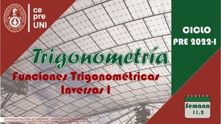 1
Funciones Trigonométricas
Inversas I
11,2
PRE 2022-I
 