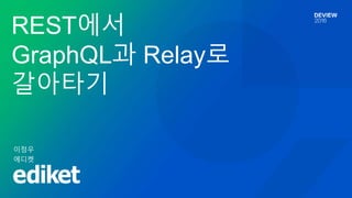 이정우
에디켓
REST에서
GraphQL과 Relay로
갈아타기
 