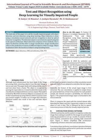Text and Object Recognition using Deep Learning for Visually Impaired ...