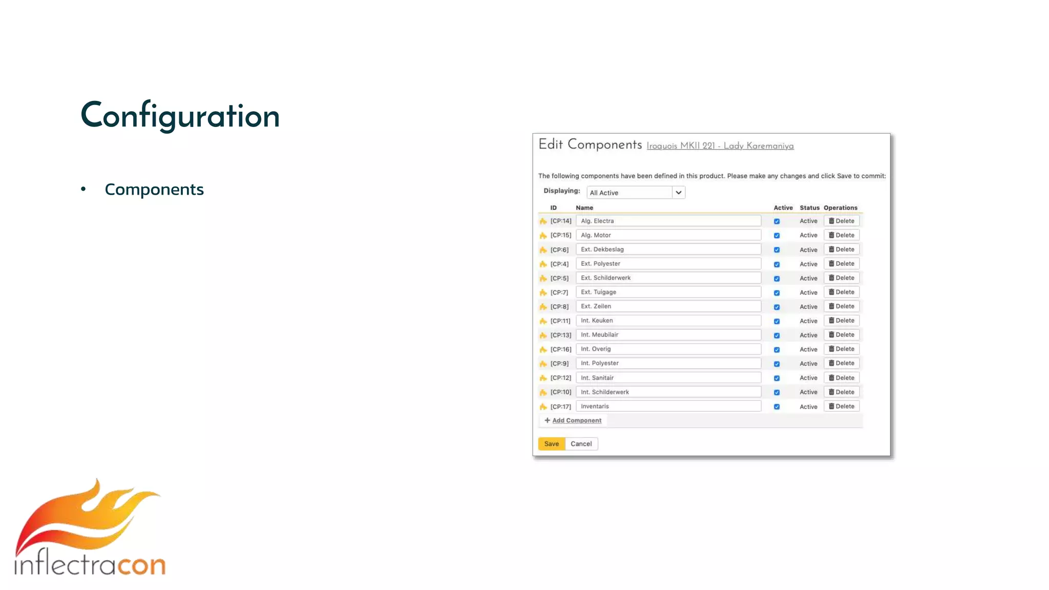 Configuration
• Components
 