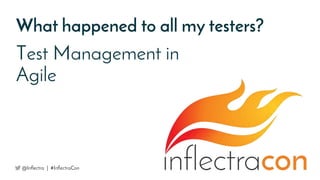 What happened to all my testers?
Test Management in
Agile
@Inflectra | #InflectraCon
 