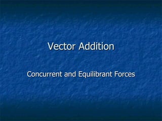 Vector Addition Concurrent and Equilibrant Forces 