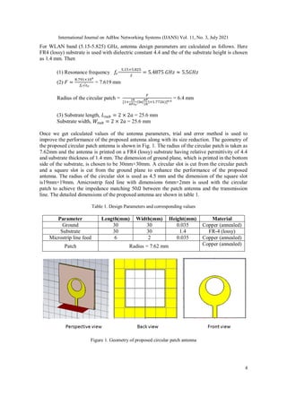 DESIGN OF A COMPACT CIRCULAR MICROSTRIP PATCH ANTENNA FOR WLAN ...