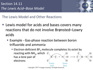 Section 14.11
The Lewis Acid–Base Model
Copyright ©2017 Cengage Learning. All Rights Reserved.
The Lewis Model and Other R...
