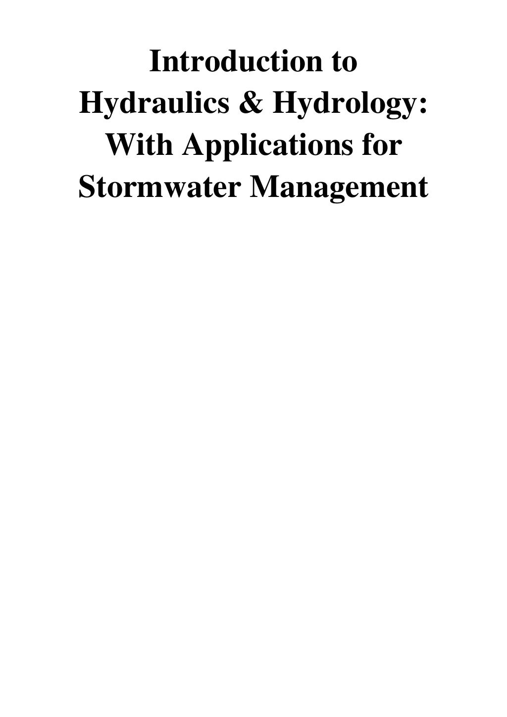 (2013) Introduction to Hydraulics & Hydrology (PDF) With Application…