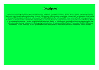 Kindle Human Development and Performance Throughout the Lifespan | PPT