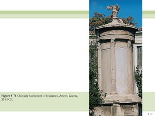 110
Figure 5-74 Choragic Monument of Lysikrates, Athens, Greece,
334 BCE.
 