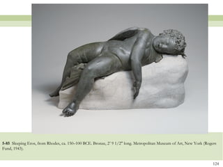 5-85 Sleeping Eros, from Rhodes, ca. 150–100 BCE. Bronze, 2’ 9 1/2" long. Metropolitan Museum of Art, New York (Rogers
Fund, 1943).
124
 