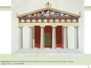 46
Figure5-26 GUILLAUME-ABEL BLOUET’S 1828 restored view of the façad of the Temple of Aphaia,
Aegina, Greece, ca. 500–490 BCE.
 