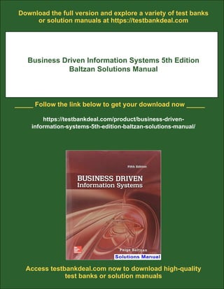 Business Driven Information Systems 5th Edition Baltzan Solutions ...