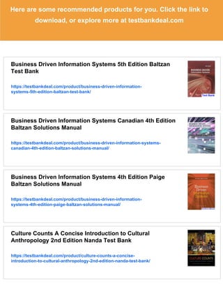 Business Driven Information Systems 5th Edition Baltzan Solutions ...