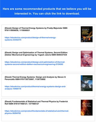 (Ebook) Design of thermal systems by Stoecker, Wilbert Frederick | PDF