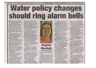 Dr V Marshall Koori Mail 71 15 Water policy changes