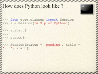 A Sip of Python | PPT