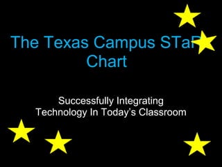 The Texas Campus STaR
Chart
Successfully Integrating
Technology In Today’s Classroom
 