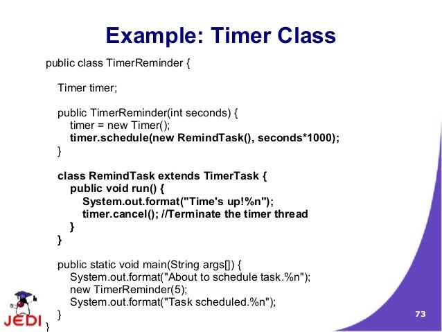 java timer example gallery resume cover letter examples