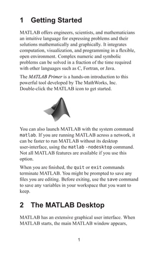 Matlab Starts Matlab Primer Eighth Edition Timothy A Davis | PDF