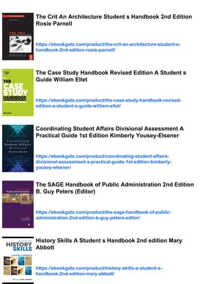 The Handbook of Student Affairs Administration George S. Mcclellan | PDF