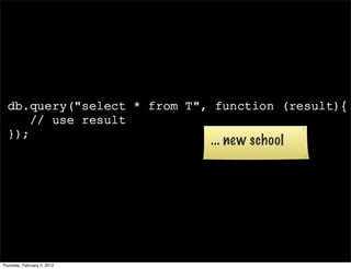 {


                             ... new school




Thursday, February 2, 2012
 