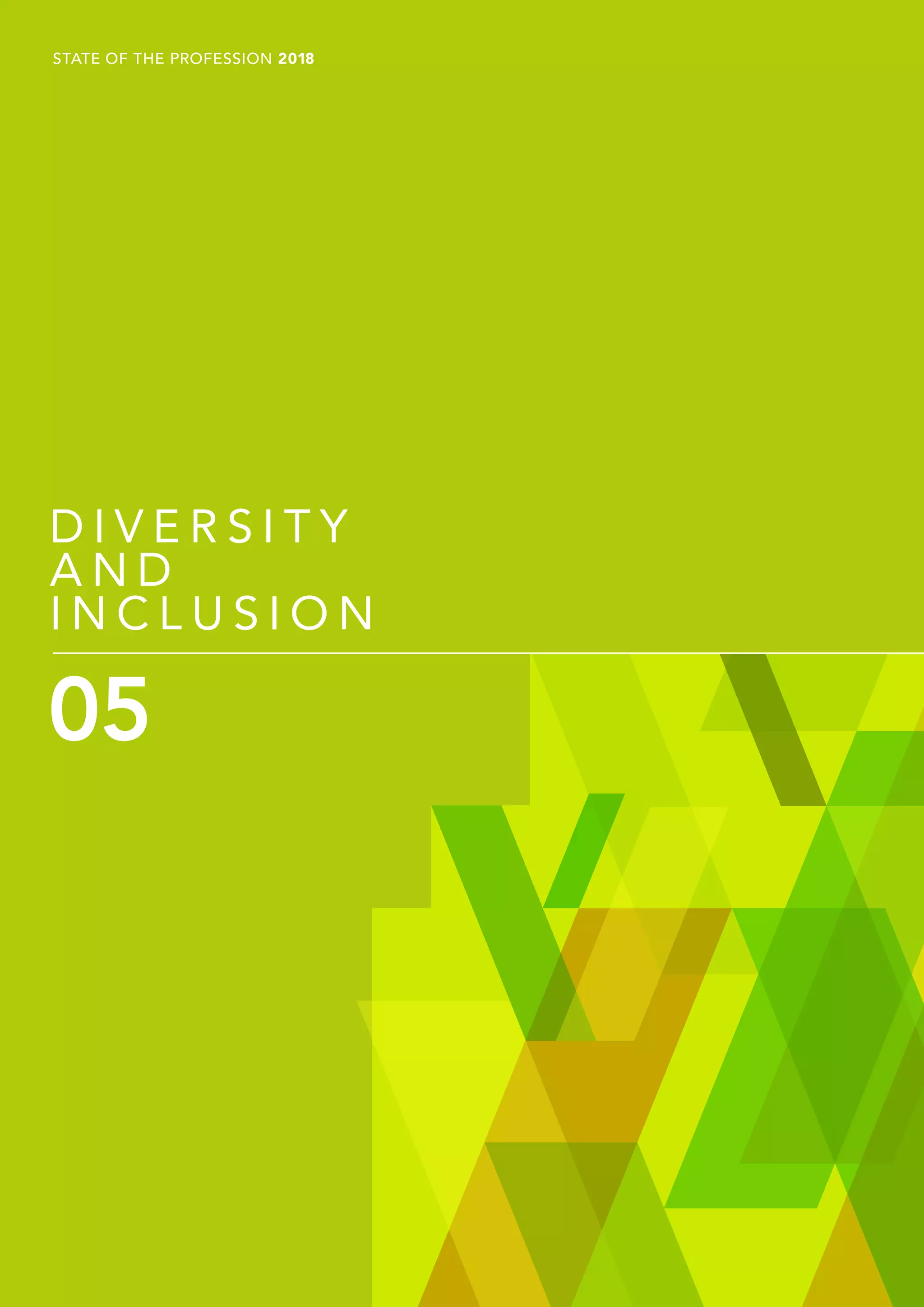 P28
STATE OF THE PROFESSION 2018
D I V E R S I T Y
A N D
I N C L U S I O N
05
STATE OF THE PROFESSION 2018
 