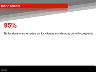 Inconsciente




 95%
 De las decisiones tomadas por los clientes son dictadas por el Inconsciente
 