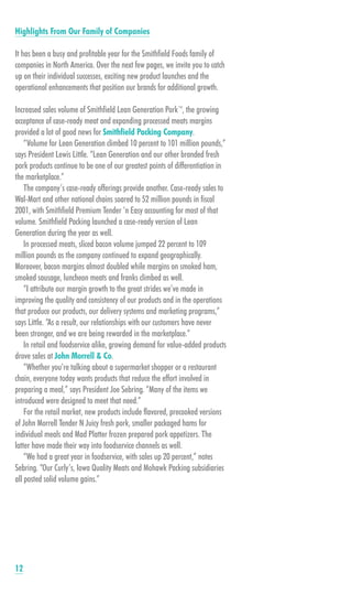 smithfield food 2001 AR