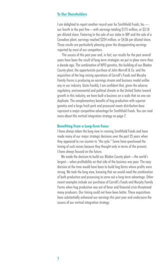 smithfield food 2001 AR