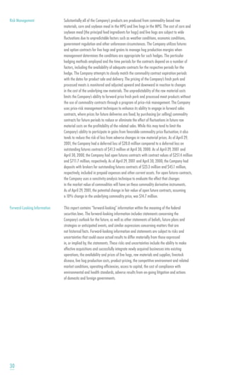 smithfield food 2001 AR