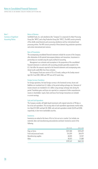 smithfield food 2001 AR