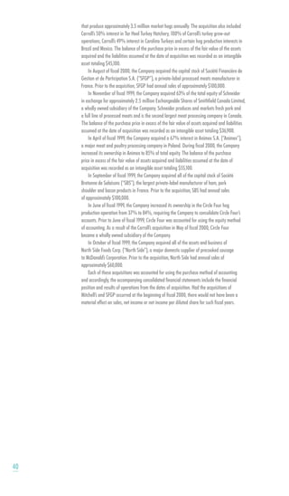 smithfield food 2001 AR